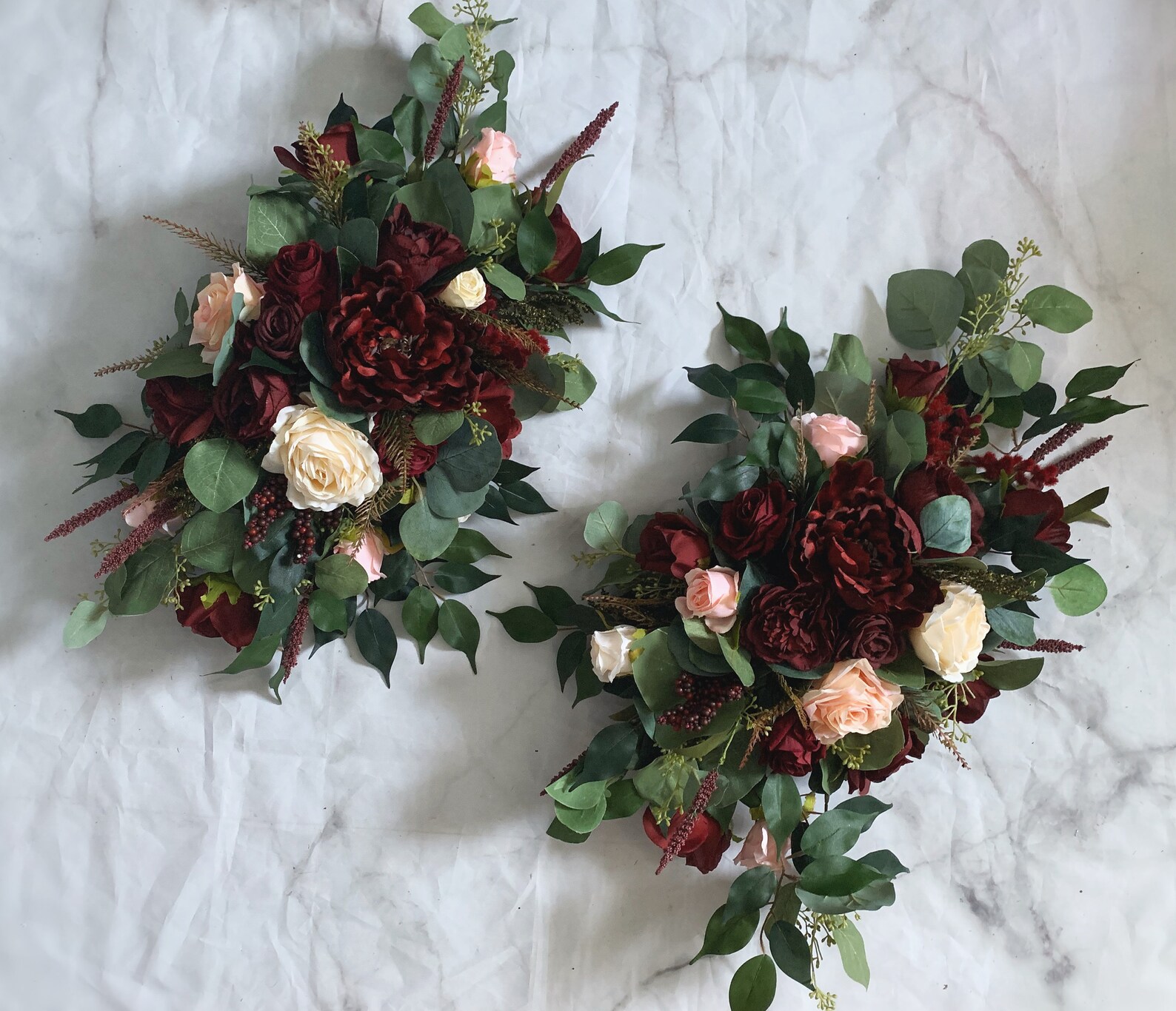 Tie Wedding Arch Arrangement Arbor Ties Arrangements Burgundy Etsy