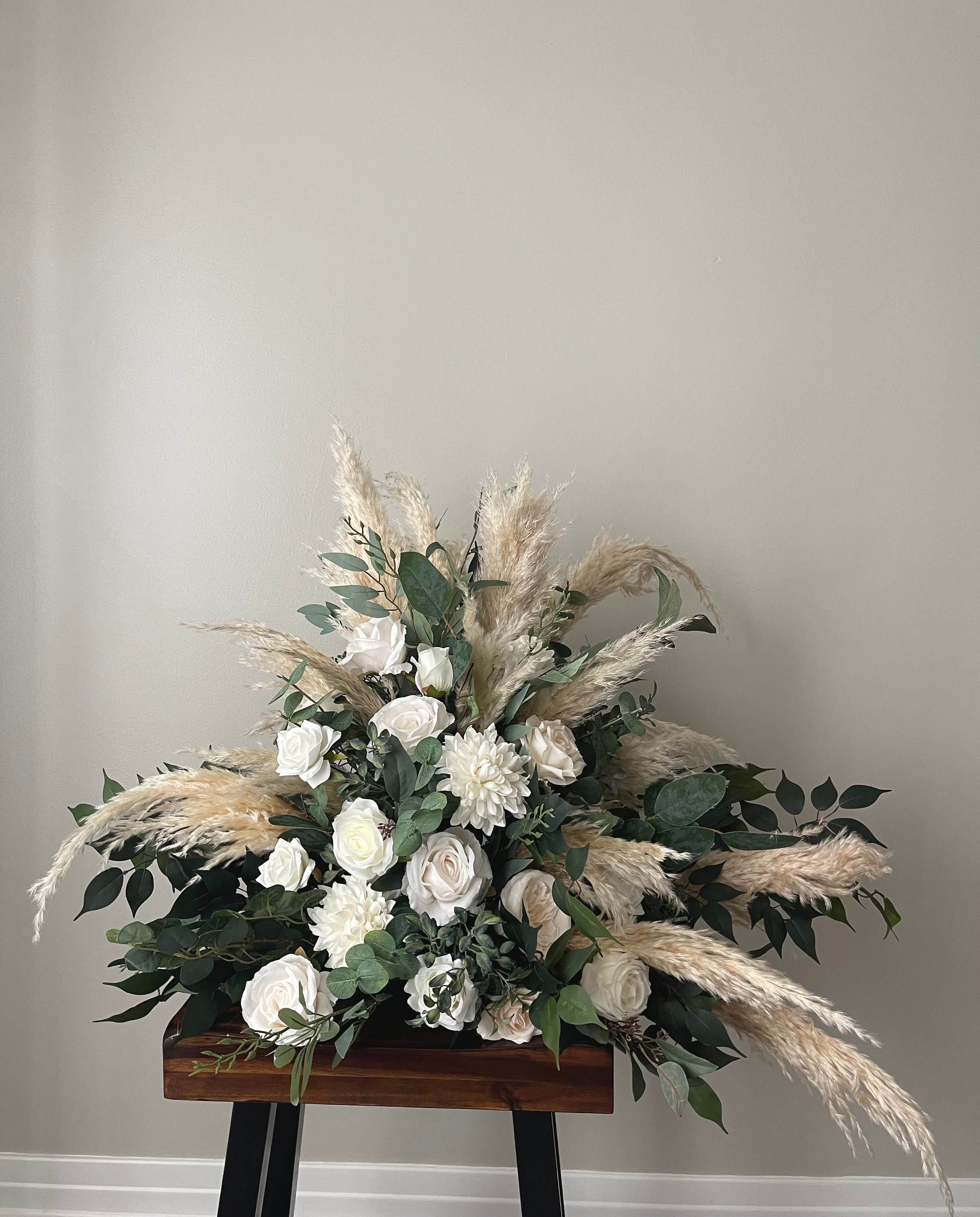 Floor Free Standing Arch Arrangement Aisle Flowers White Boho Pampas  Wedding Arrangement Sweetheart Table Arrangements Barrel Arrangements - Etsy, image size:2417x3000