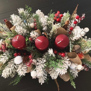 Christmas Gift Winter Decor Table Centrepiece Candle Holder Xmas Candle Centrepiece Handmade Pine-cone Office gift idea Merry Christmas