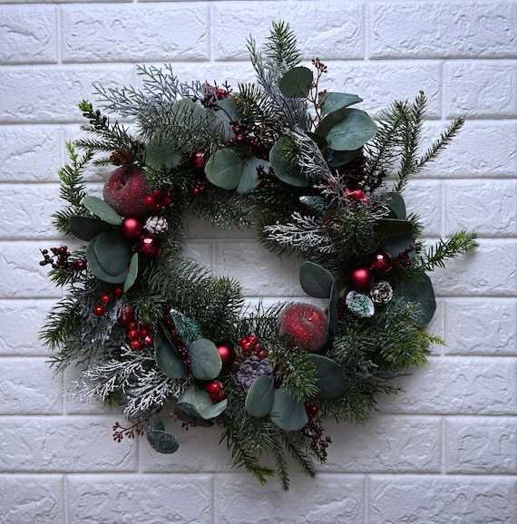 Weihnachtskranz Winter Weihnachten Dekor Tür Kranz 17