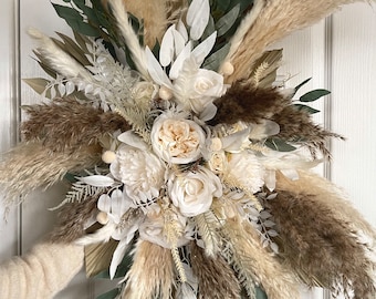 Bouquet D'herbe De Pampa Séchée Naturelle | Décoration Maison, Mariage, événement - Style Bohème Et Naturel