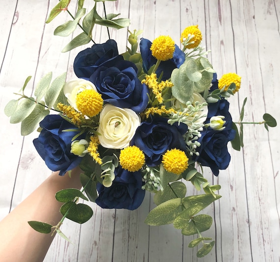 Navy blue yellow and white clearance wedding