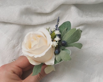 Boda Boutonnieres novios ramo hecho hecho verde artificial artificial falso boda flores modernas decoración de la boda