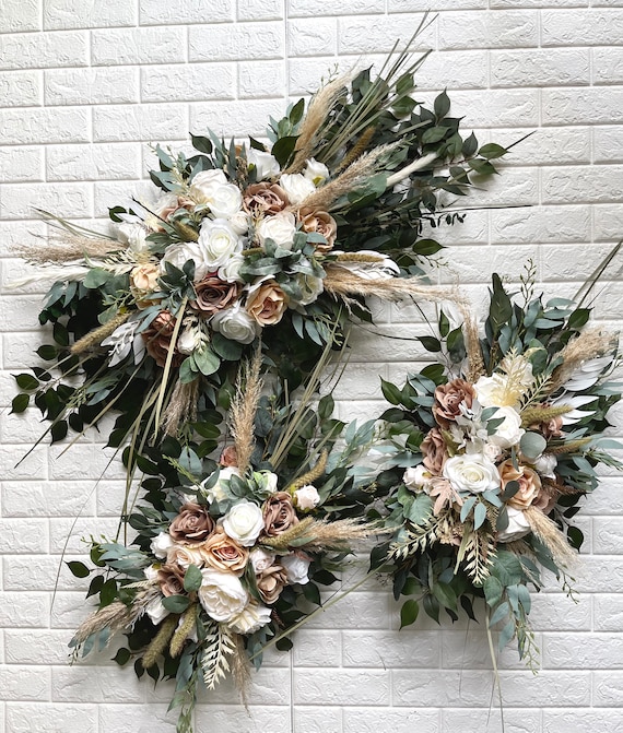 Ghirlanda di erba di pampa essiccata artificiale - Fabbrica di fiori