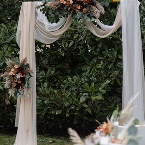 Burgundy Orange Rust Terracotta Pampas Boho Arch Wedding Arrangement ...