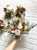 Boho Orange Brown Pampas Wedding Boho Bridal Bouquet Ivory Wedding Bouquet Dusty Greenery Artificial Faux Flowers Bridesmaid Bouquet 