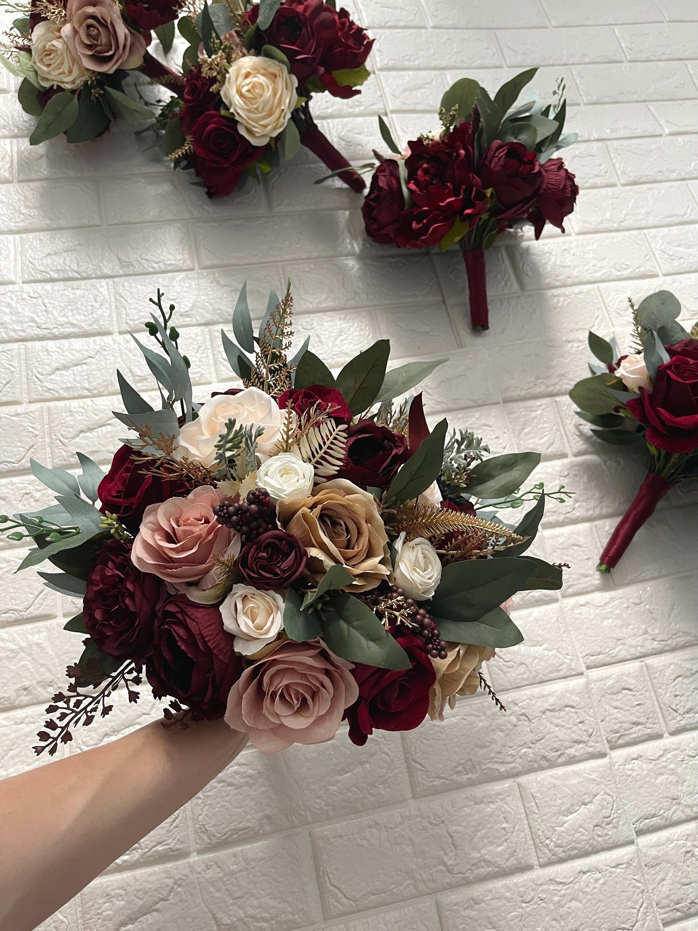 Ramo de flores color vino - Etsy México Ramo de flores color vino - Etsy México