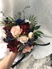 Wedding Bouquet Burgundy Navy Blue Red Peony Eucalyptus Wedding Maroon Package Handmade Artificial Faux Flowers Wedding Decor 