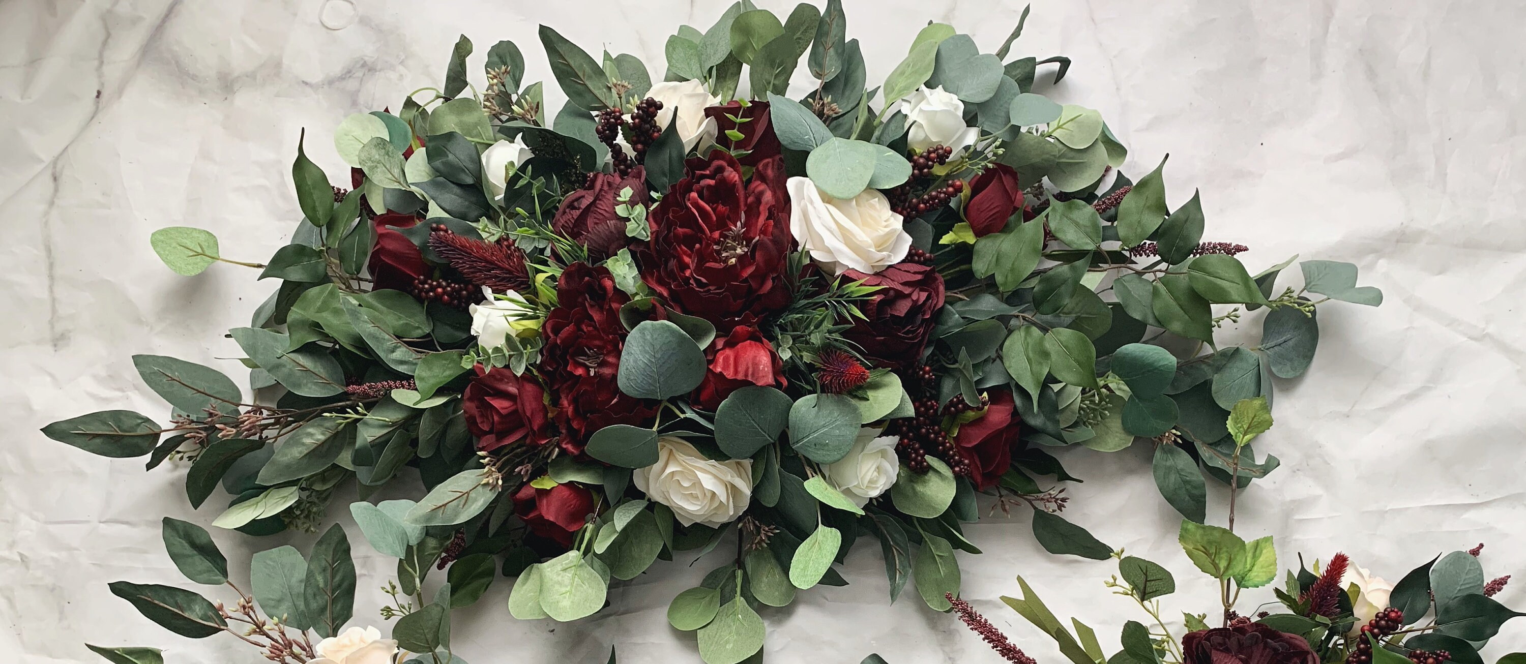 Tie Wedding Arch Arrangement Arbor Ties Arrangements Burgundy Etsy