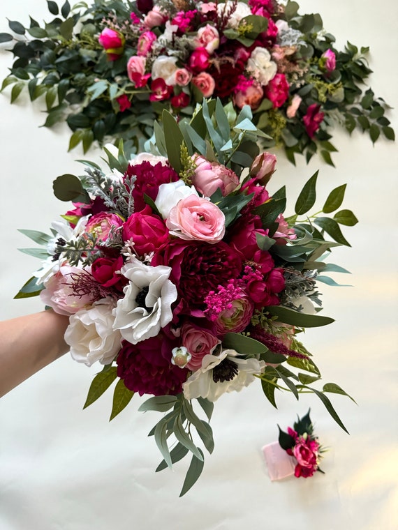 Fuchsia Viva Magenta Anemone Hot Pink Deep Pink Wedding  display picture 1