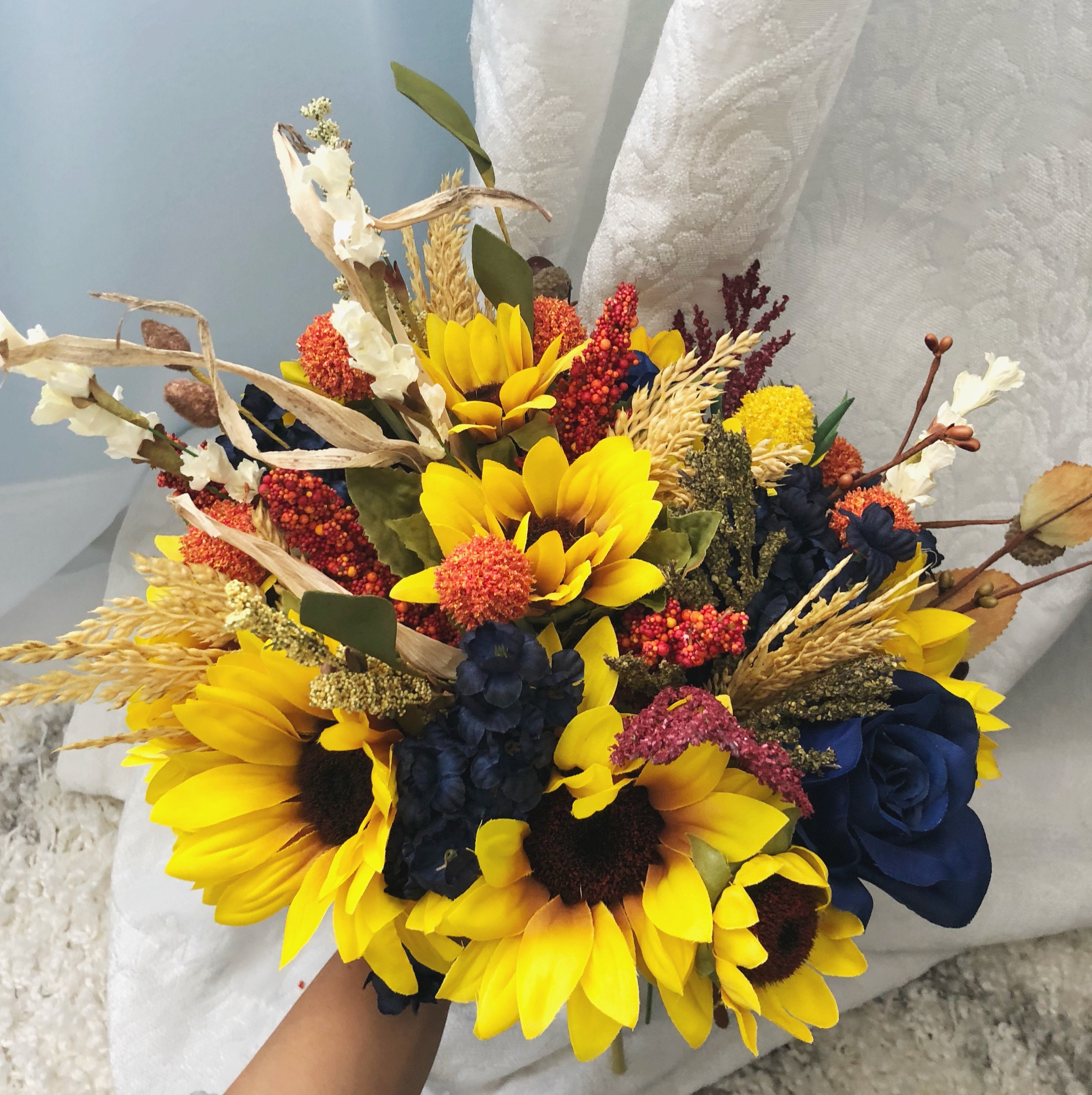 Wedding Bouquet Sunflowers Navy Blue Sunflower Fall We
dding Package Wedding Bouquet Sunflowers Navy Blue Sunflower Fall Wedding Package