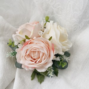 Blush & White Wedding Cake Decoration Cake Arrangement Topper Artificial Flowers Wedding Flowers Peach Cream Wedding Floral Cake Topper