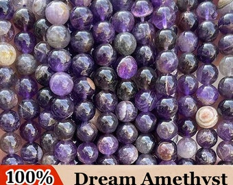 Natural Dream Amethyst Round Beads 6mm 8mm 10mm For Choices, 1 Strand