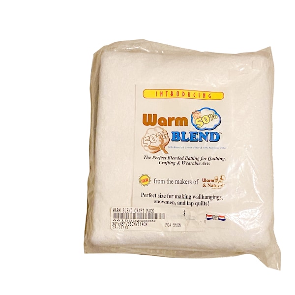 Warm & Natural Warm Blend Algodón Poliéster Relleno de fibra Relleno de vellón 4oz Para Edredones