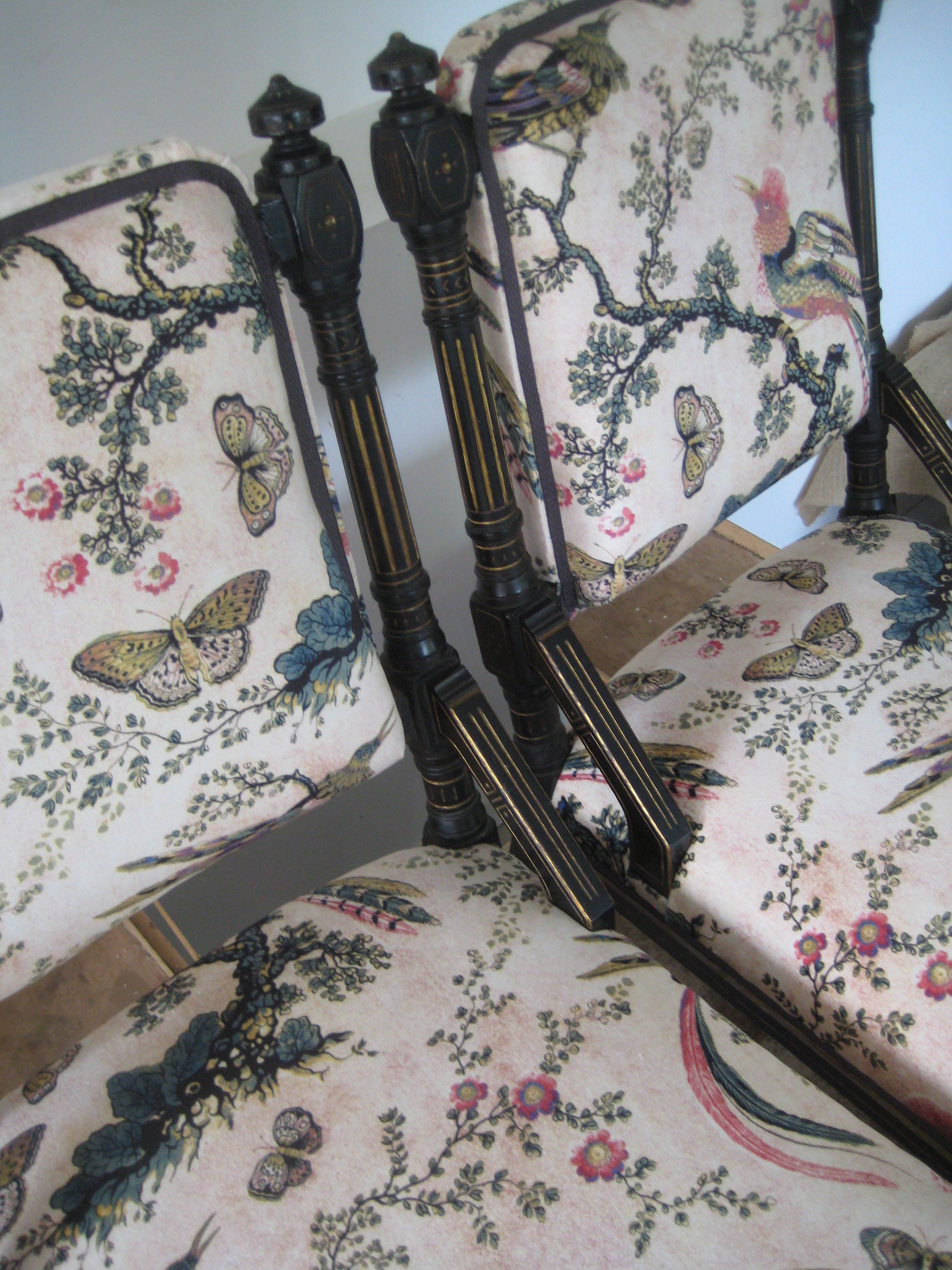 Pair of Antique Victorian Aesthetic Movement Ebonised and Gilt Salon ...