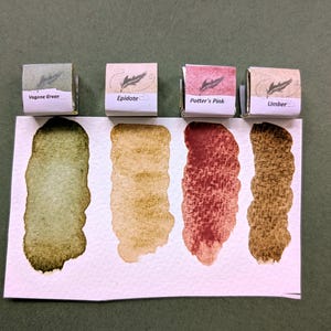 Granulerende aquarelverfset: moeder aarde, 4 halve napjes, pigment van kunstenaarskwaliteit