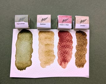 Granierende Aquarellfarben : Mutter Erde, 4 halbe Näpfchen, Künstlerpigmente