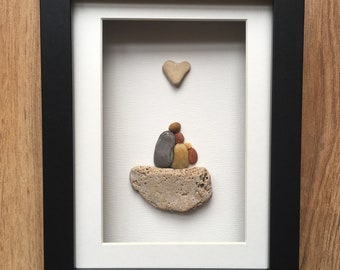 Pebble Art Family Picture, Unique Home Decor