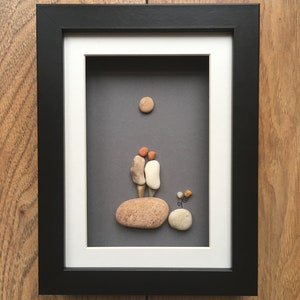 Christmas Gift, Pebble Art, Pebble Art Wedding, Anniversary Gift, Engagement, Romantic Picture, Wall Art, Birthday, Gift for Her
