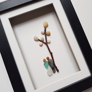 Christmas Gift, Pebble Art, Pebble Art Wedding, Anniversary Gift, Engagement, Romantic Picture, Wall Art, Birthday, Gift for Her