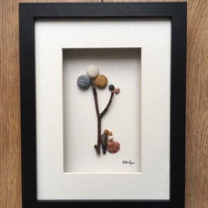 Pebble Art, Gift for Her, Christmas Gift  Gift, Pebble Art Wedding, Anniversary Gift, Engagement Gift, Romantic Art, Wall Decor