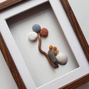 Pebble Art Couple, Pebble Art Wedding Gift, Pebble Art Anniversary, Engagement, Romantic Picture, Wall Art, Birthday, Gift for Her