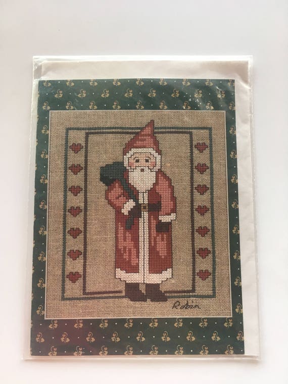 Folk Art Santa Counted Cross Stitch Pattern Etsy