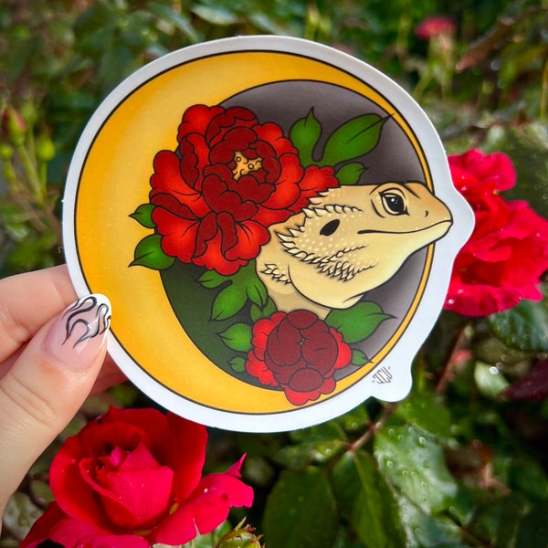 Crescent Beardie sticker