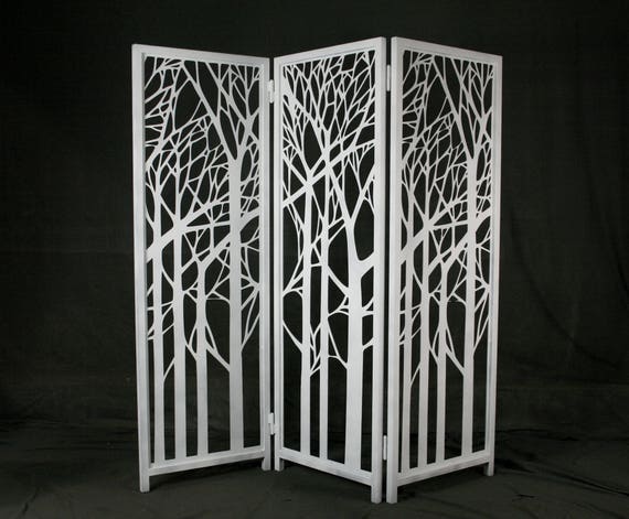 Decorative Steel Room Divider Privacy Screen Steel Panel Room Divider Forest Trees Nature