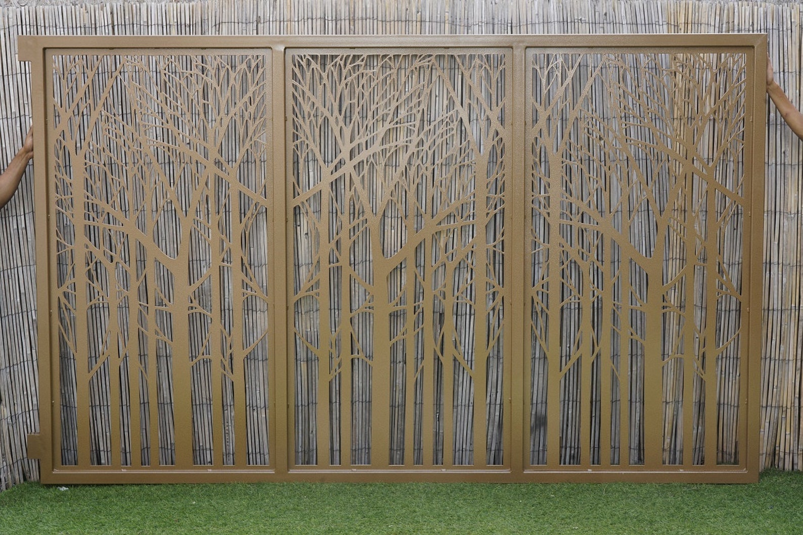 Artistic Steel Driveway Gate Tree Forest Design | Etsy