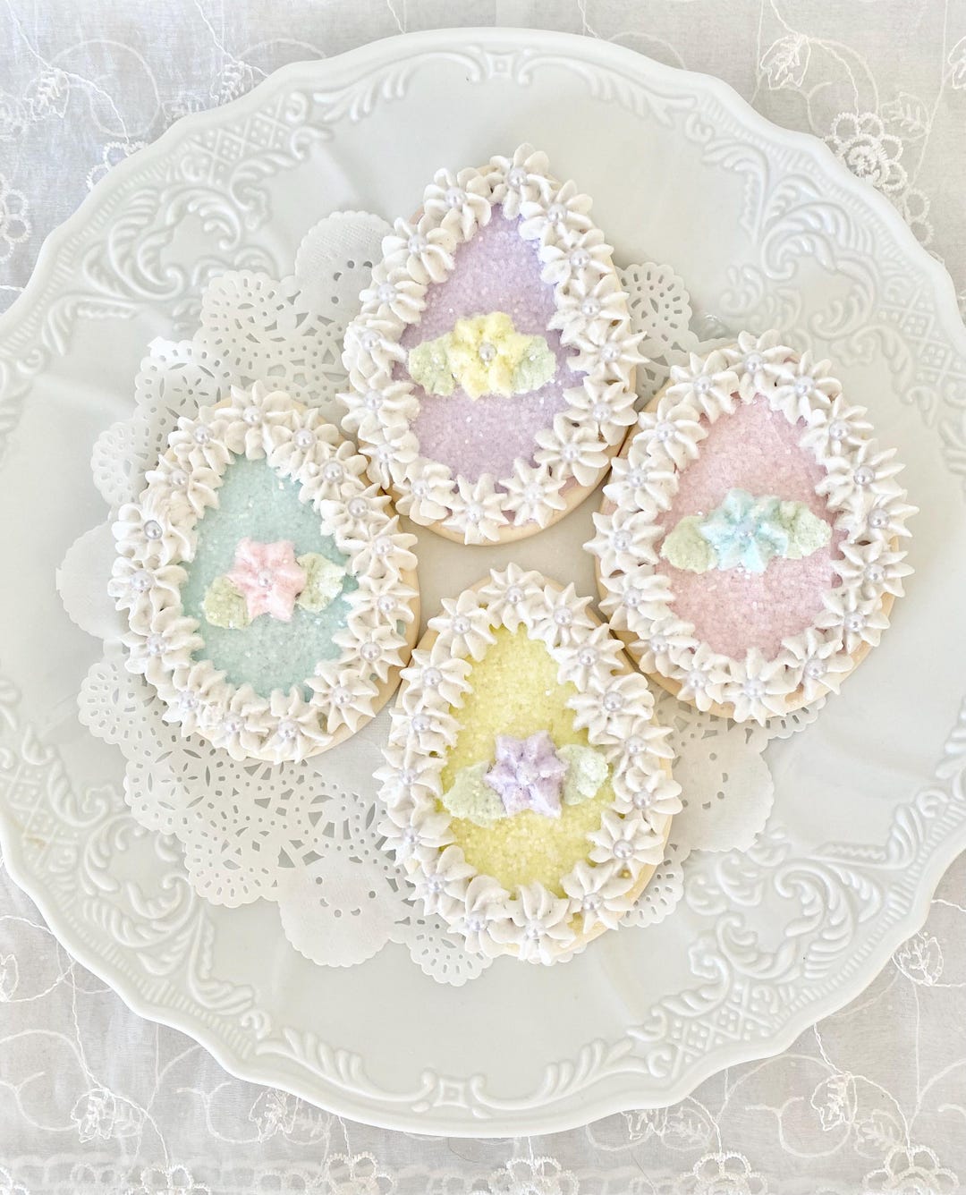 Pastel Faux Easter Egg Cookies, Tier Tray Decor, Photo Prop, Not Edible