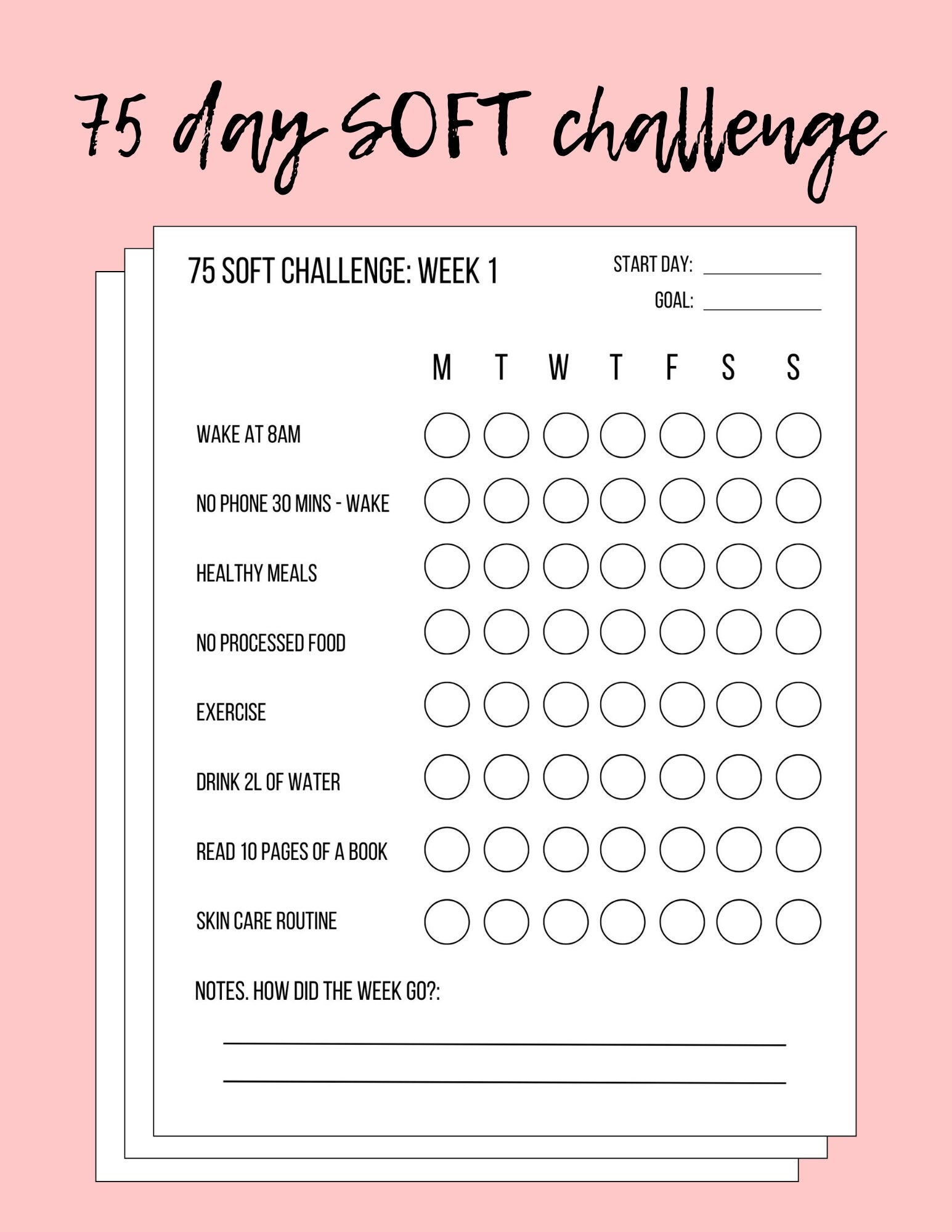 75 SOFT CHALLENGE Template Soft Challenge Tracker 75 Day Challenge Self Improvement Goal 75 SOFT CHALLENGE Template Soft Challenge Tracker 75 Day Challenge Self Improvement Goal