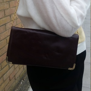 Braune Clutch Bag mit Kette Umhängetasche