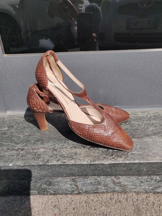 Unique Original Vintage Python T stratp Mary Jane… - image 1