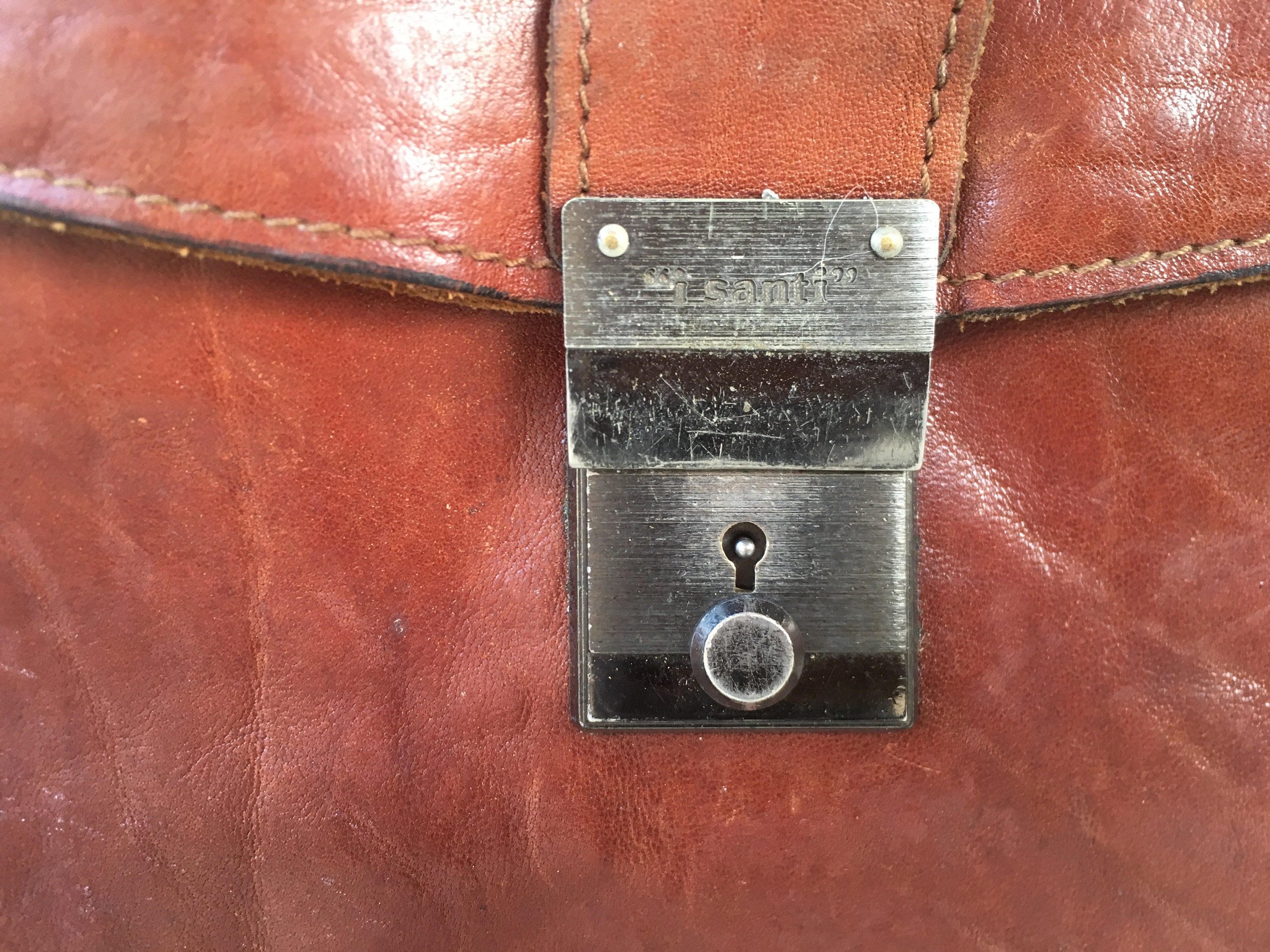 Sac à bandoulière en cuir italien I Santi vintage marron porte-clés - Canada