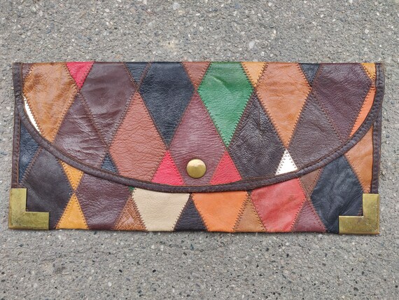 70s Geometrical Multi colour Patchwork Alrequine … - image 1