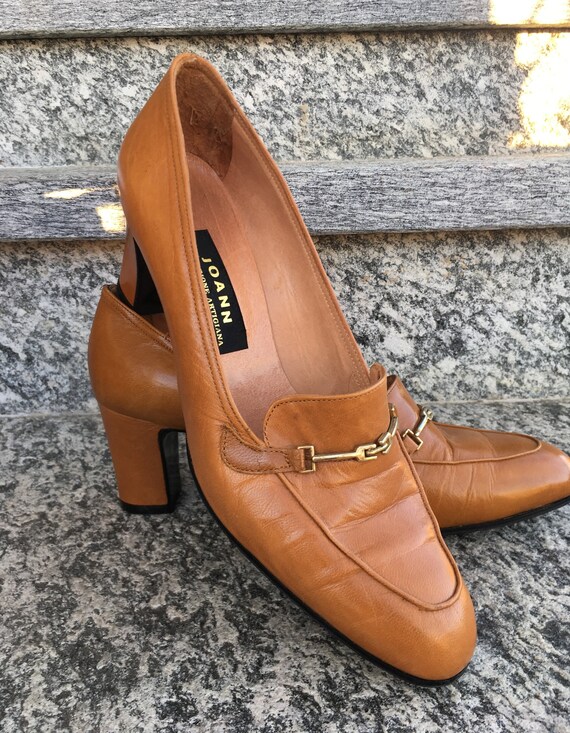 NOS Artisan Bronzen Loafers met Hoge Hak en Kettingdetail Made - Etsy  Nederland