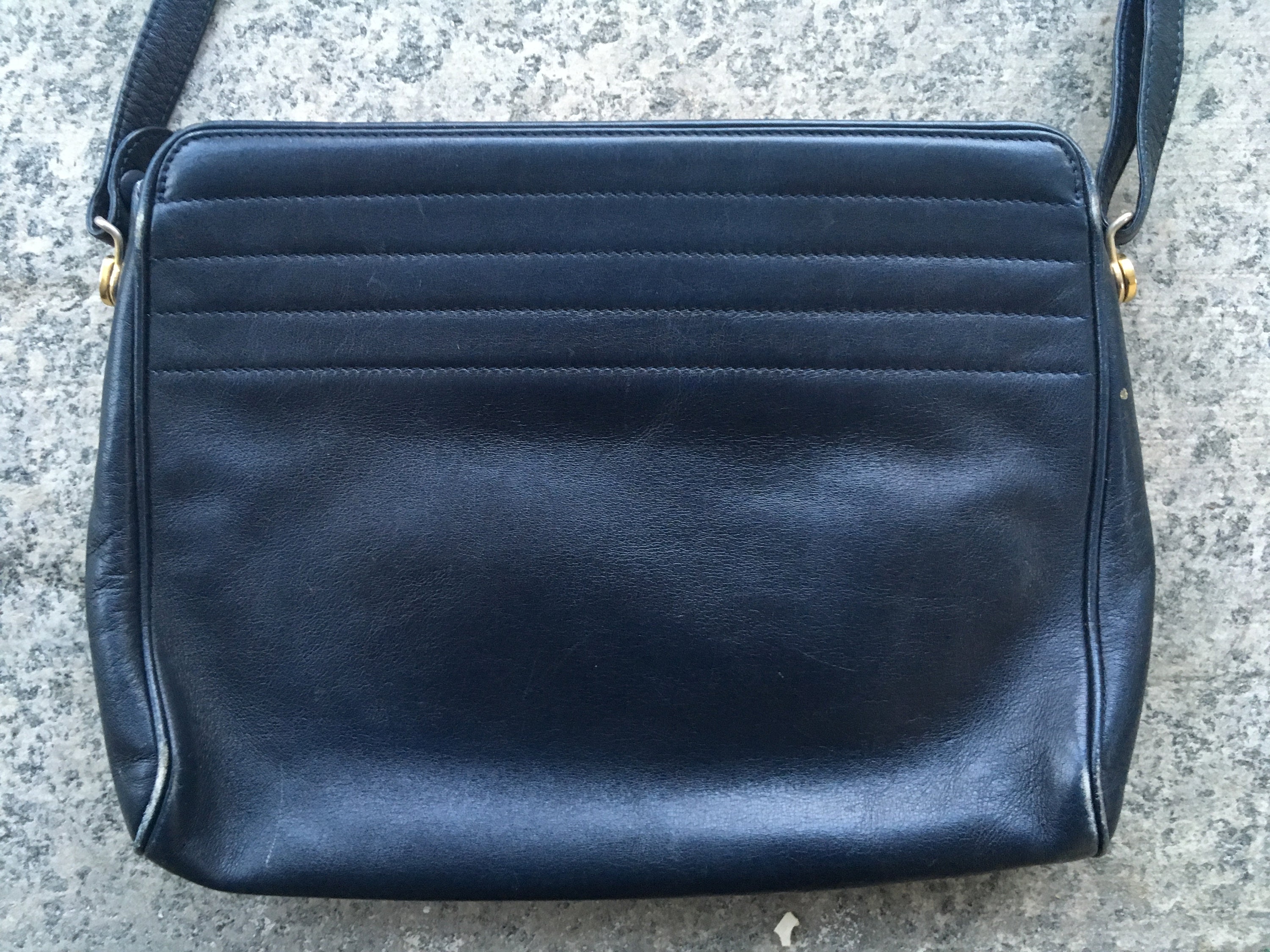 Classic Vintage Crossbody Bag Navy Blue Made in Italy Etsy