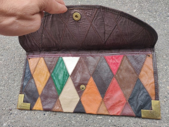 70s Geometrical Multi colour Patchwork Alrequine … - image 10