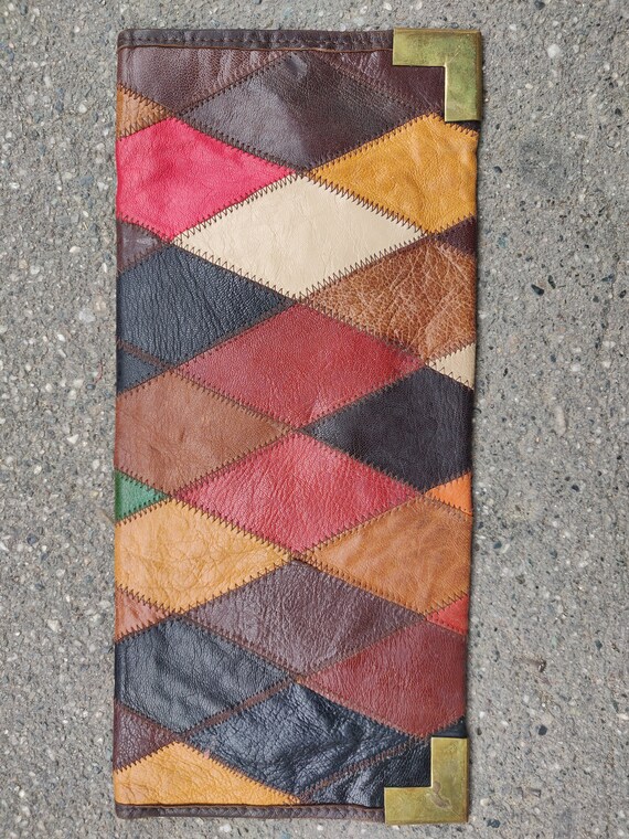 70s Geometrical Multi colour Patchwork Alrequine … - image 7