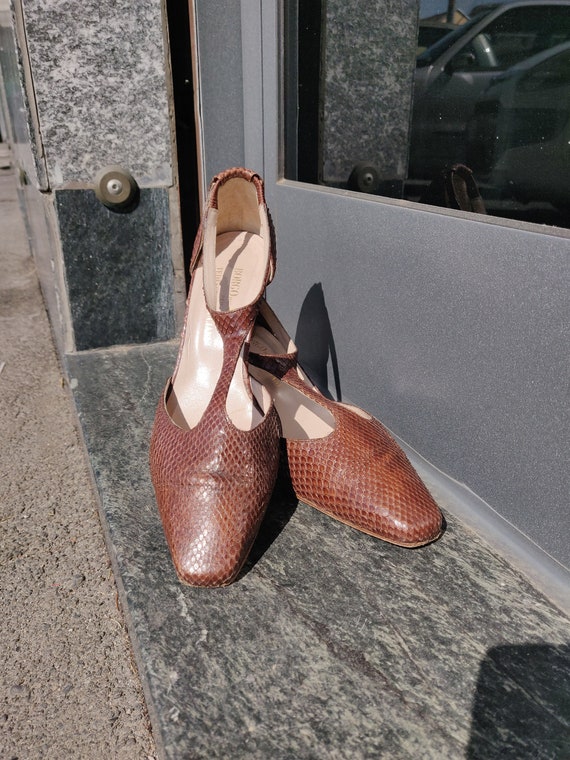 Unique Original Vintage Python T stratp Mary Jane… - image 2