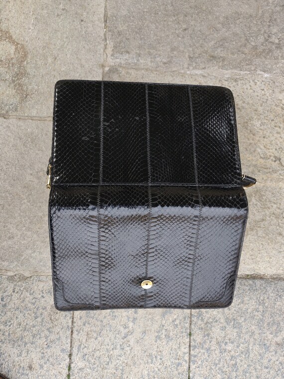 Black Python Cross Body Bag - image 7