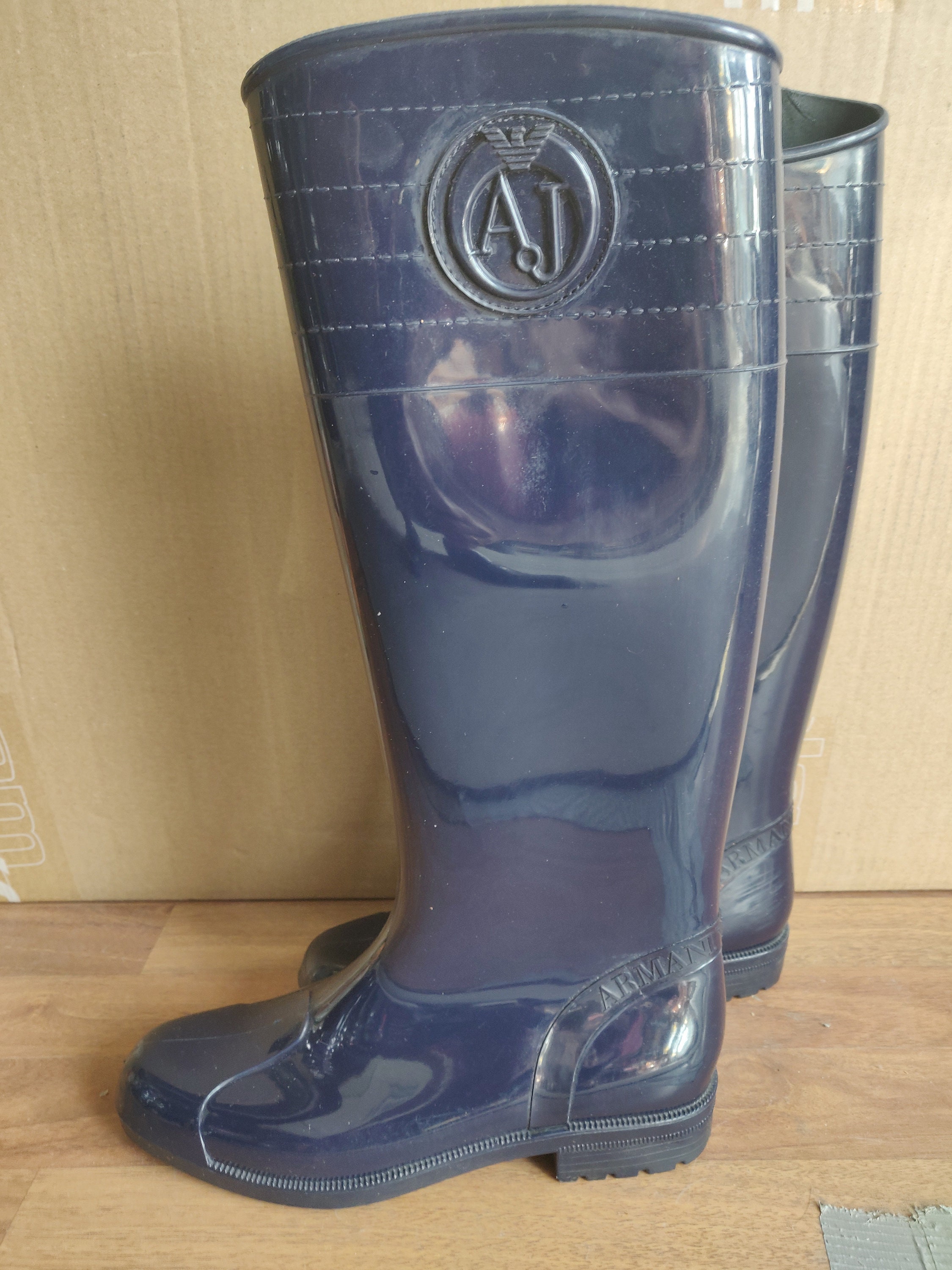 Armani Jeans Cool Rubber Rain Boots Wellington Boots en bleu électrique  Fabriqué en Italie - Etsy France