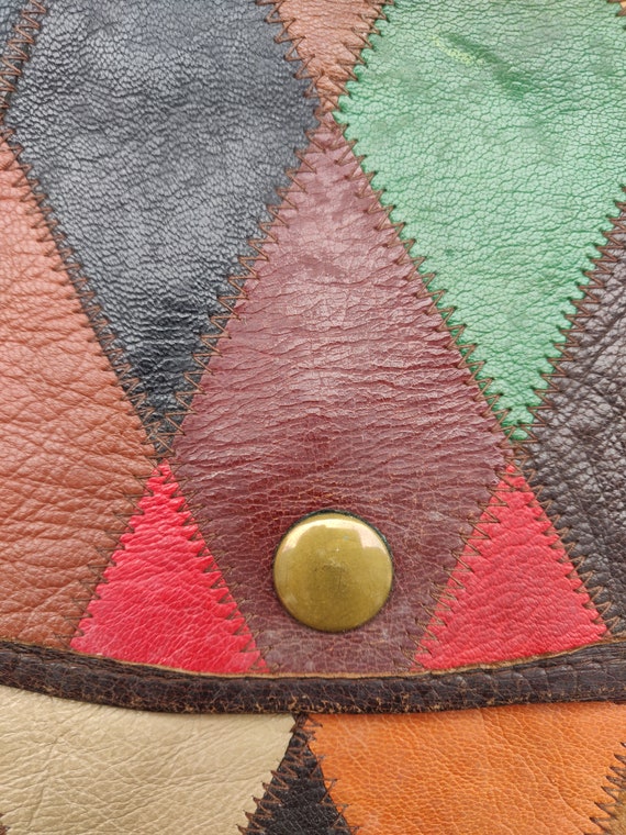70s Geometrical Multi colour Patchwork Alrequine … - image 2