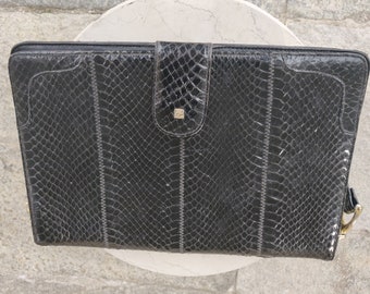 Black Python Cross Body Bag