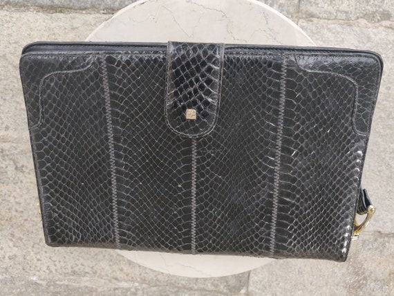 Black Python Cross Body Bag - image 1