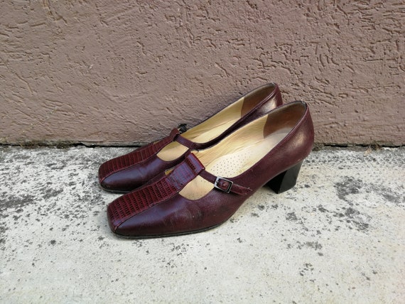 burgundy mary janes