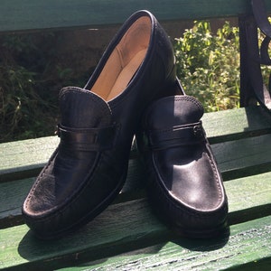 Vintage Woman Moccasin with small metal buckle Original Made in Italy shoes