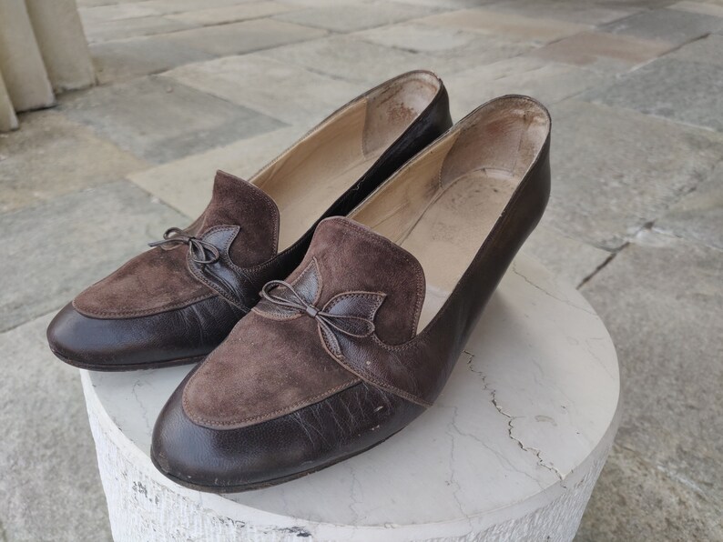 Decoltee Brown Shoes Suede &amp; Leather Made in Italy
