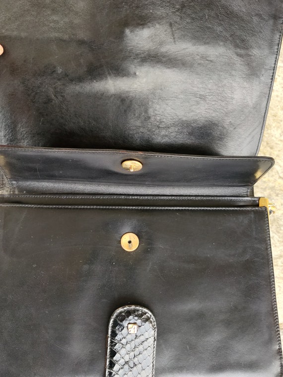 Black Python Cross Body Bag - image 9